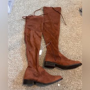 Brown knee high boots - size 8